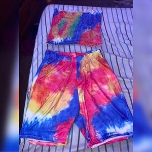 Colorful Tie-Dye Two-Piece Set